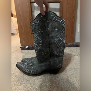 Corral Ladies Black and Silver Glitter Inlay Boots
